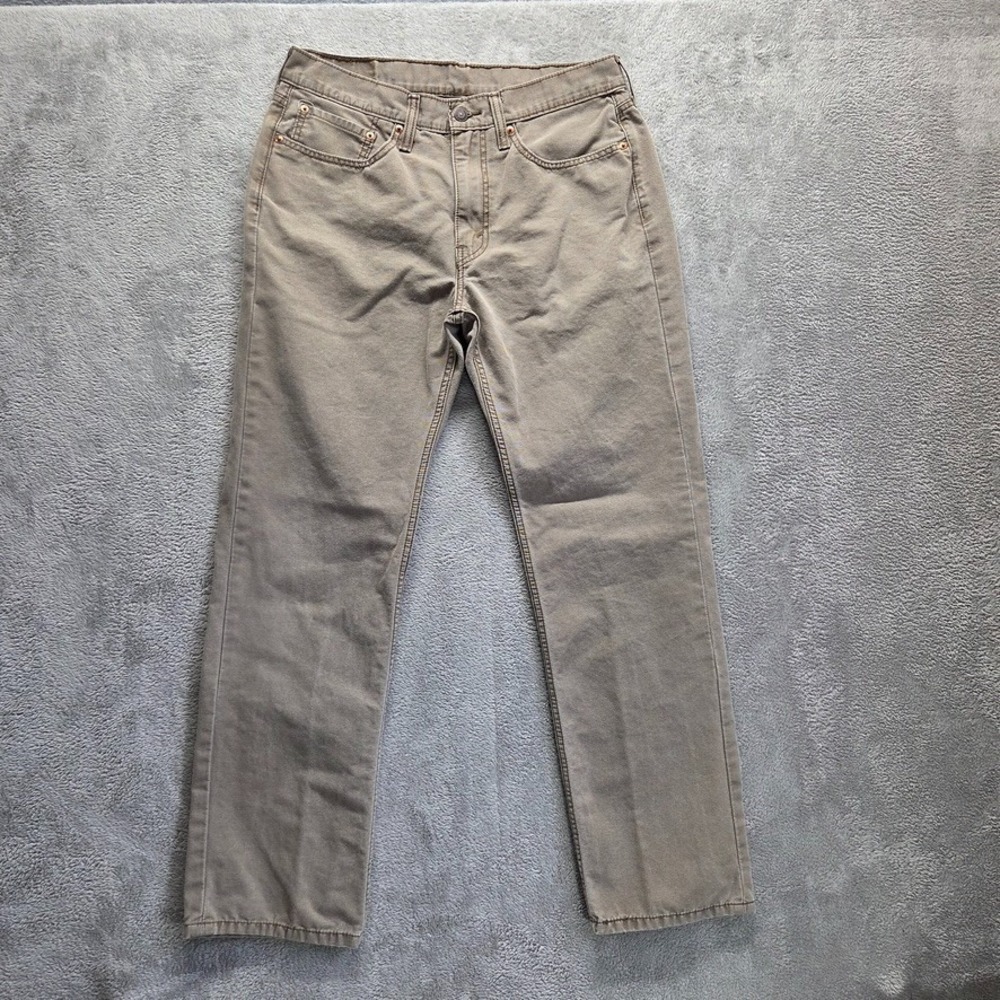 Levis 514‎ Jeans Mens 34X32 Tan Straight Mid Rise Slim Fit Canvas